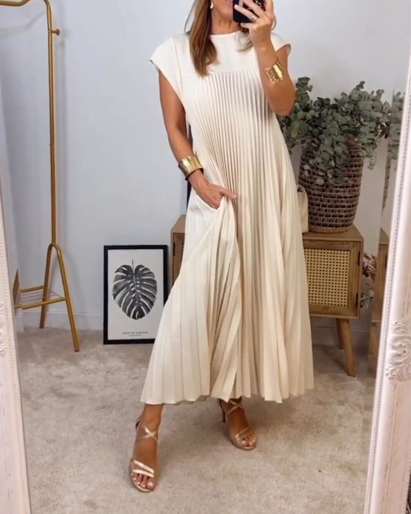 Gabi | Elegantes plissiertes Maxikleid
