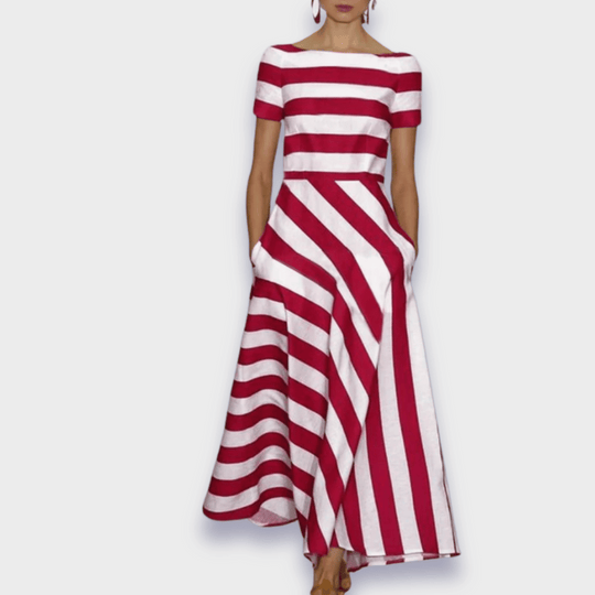 Janell | Stylisches gestreiftes Maxikleid