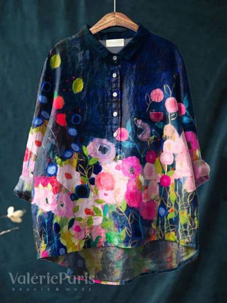 Lilly Elegante Geblümte Bluse