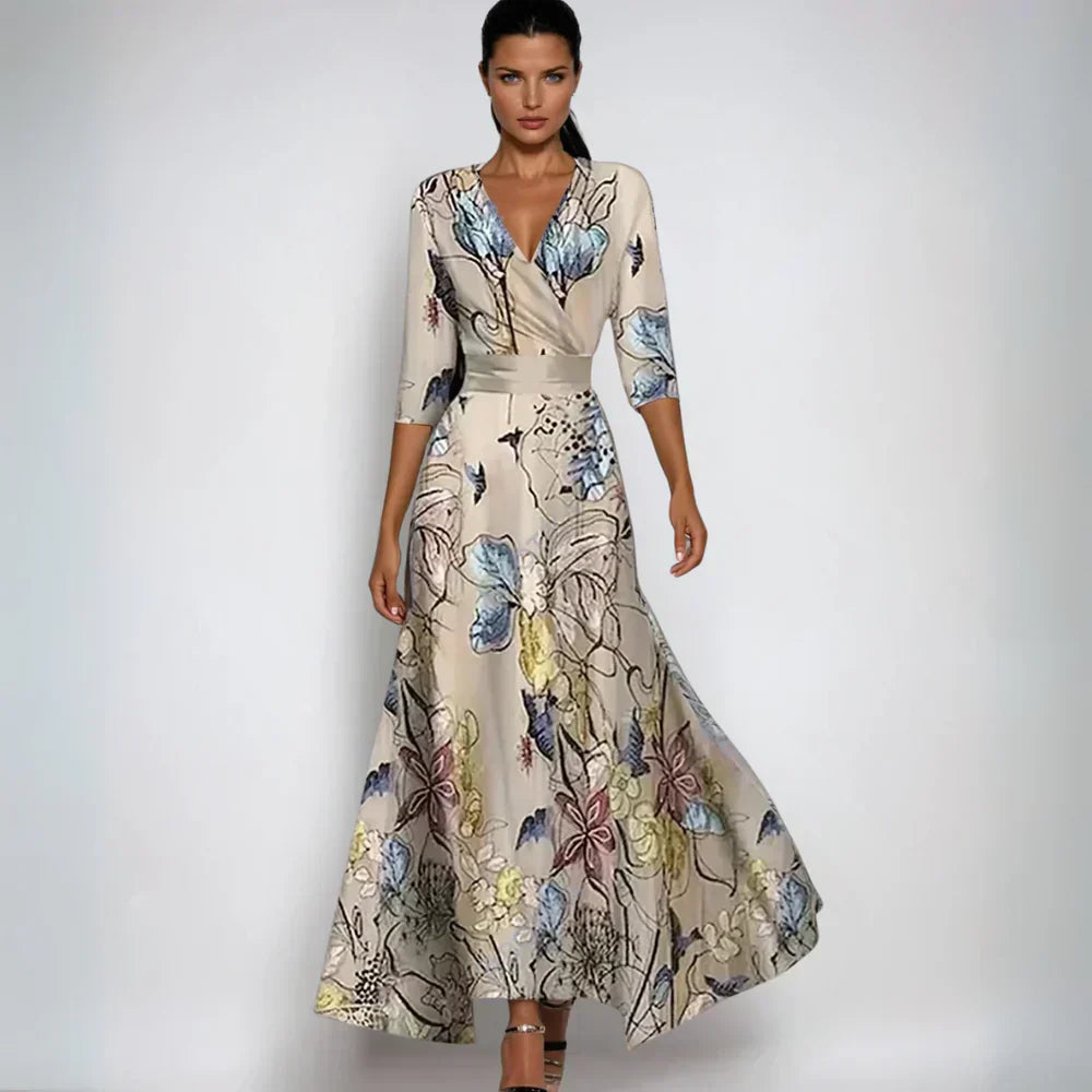 Isa | Stilvolles geblümtes Wickelkleid für mühelose Eleganz