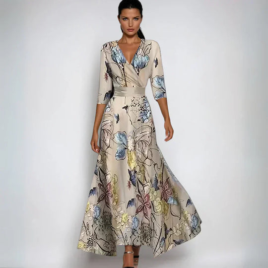 Isa | Stilvolles geblümtes Wickelkleid für mühelose Eleganz