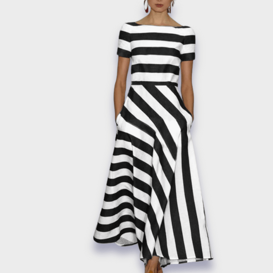 Janell | Stylisches gestreiftes Maxikleid