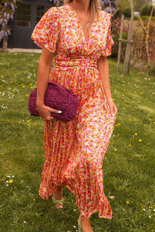 KELLY | LANGES KLEID MIT V-AUSSCHNITT