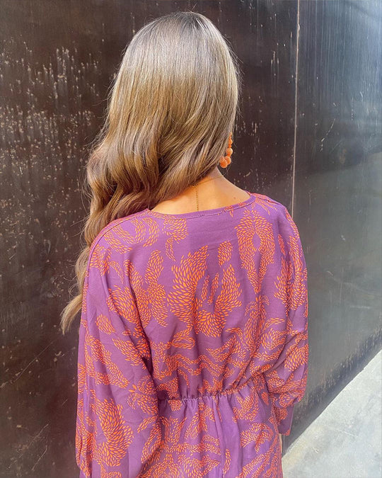 Charlotte | Stilvolles bedrucktes Kleid mit V-Ausschnitt