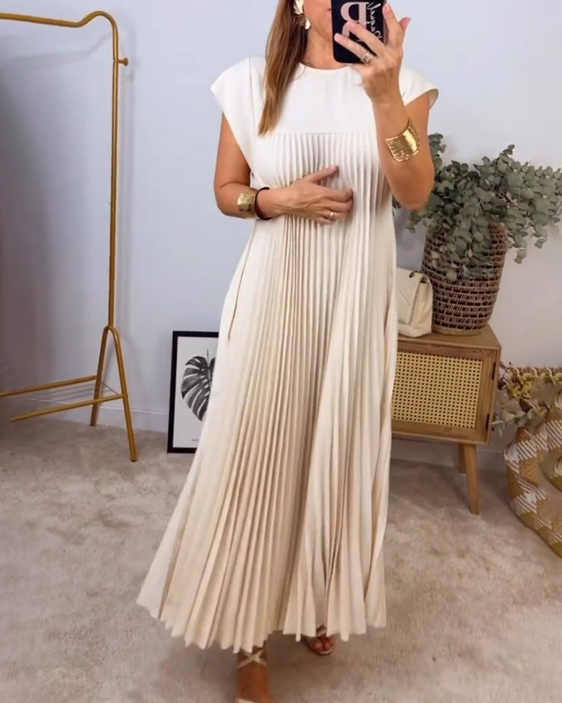Gabi | Elegantes plissiertes Maxikleid