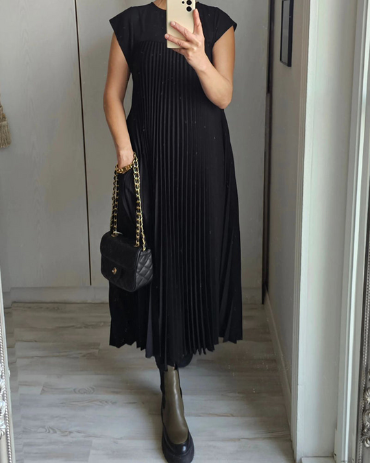 Gabi | Elegantes plissiertes Maxikleid