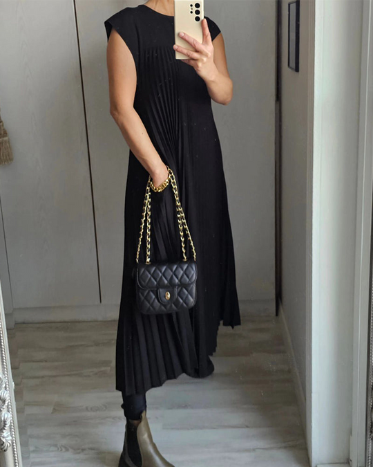 Gabi | Elegantes plissiertes Maxikleid
