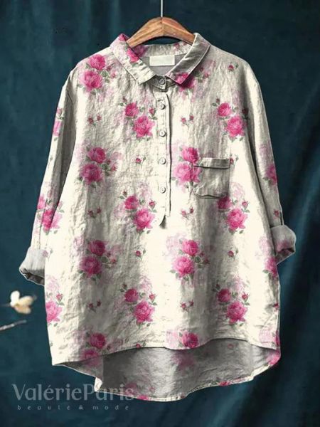 Lilly Elegante Geblümte Bluse