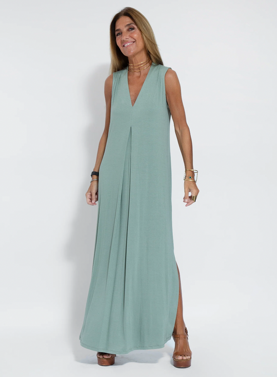 Solana - Ensemble bestehend aus einem langen, figurformenden Kleid und einer Weste