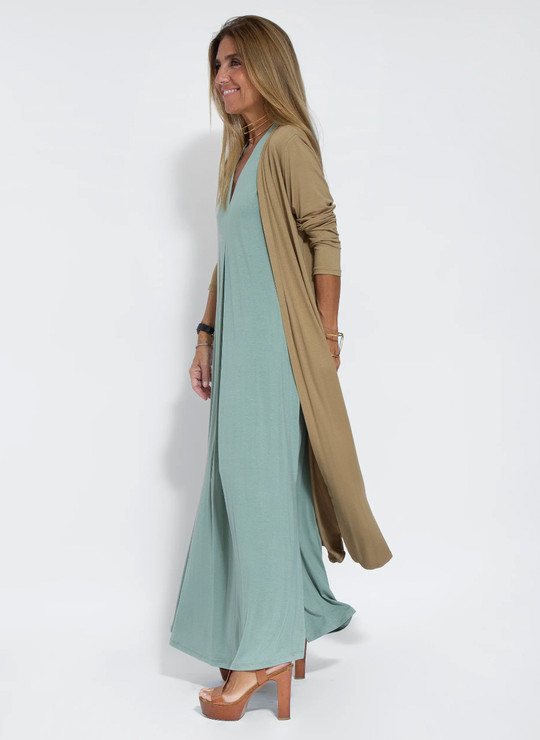 Solana - Ensemble bestehend aus einem langen, figurformenden Kleid und einer Weste