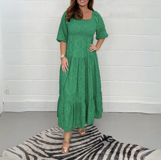 Gudrun | Elsie Elegant Eyelet Maxi Dress