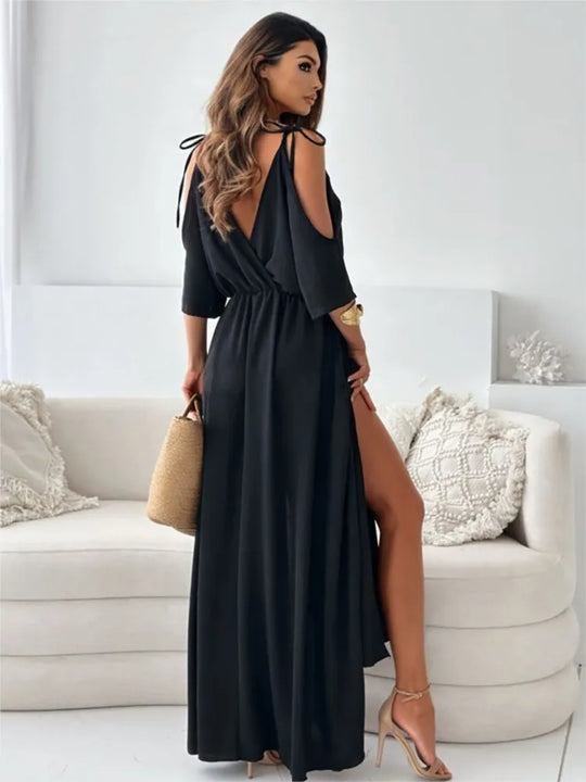 Lara | Elegantes Maxikleid mit kalten Schultern