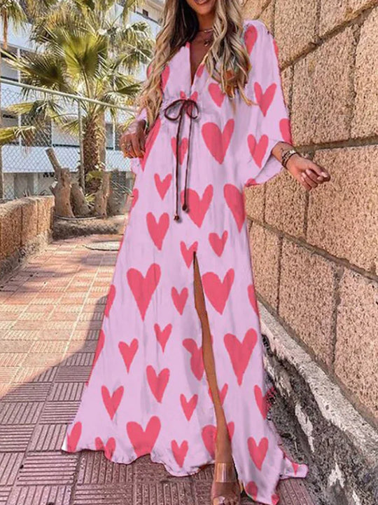 Kiana - Elegnat bedrucktes Beach Cover Up Kleid