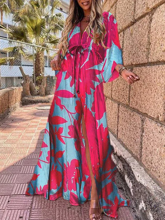 Kiana - Elegnat bedrucktes Beach Cover Up Kleid