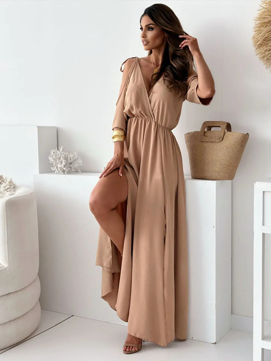 Lara | Elegantes Maxikleid mit kalten Schultern