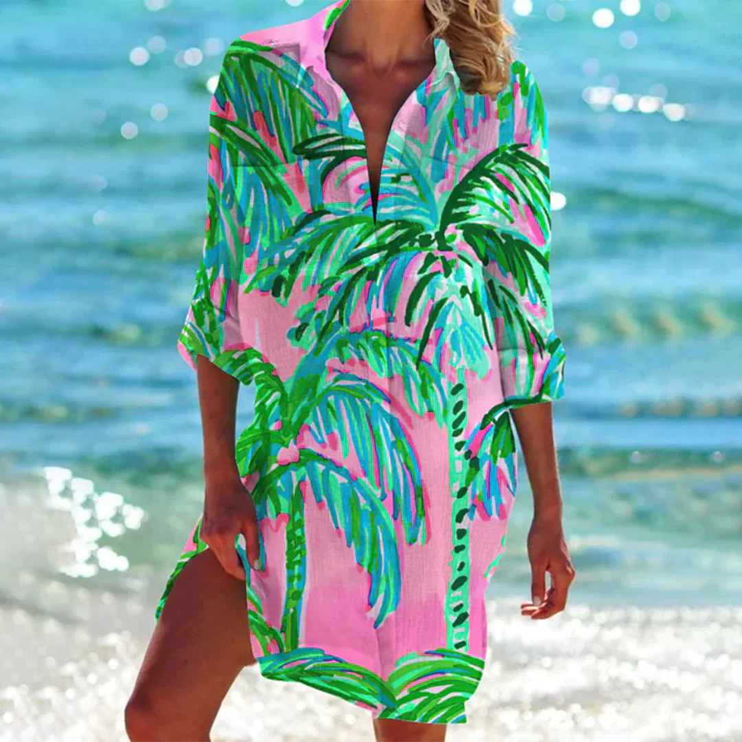 Silke | Elegantes Tie-Dye Kleid mit Knopfverschluss