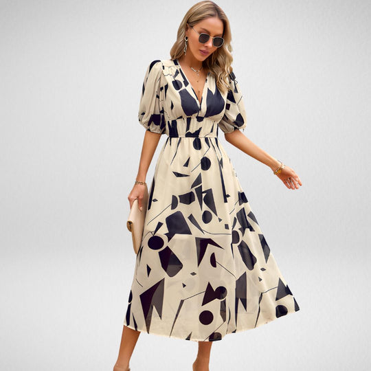ELIZA | V-AUSSCHNITT PUFFÄRMEL CHARMANTES KLEID