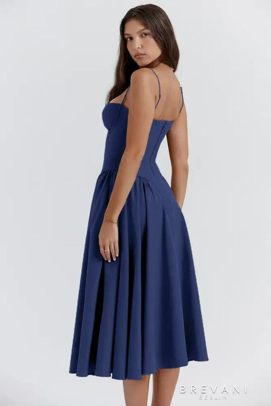 Ellie | Elegantes ärmelloses Midikleid mit Korsett