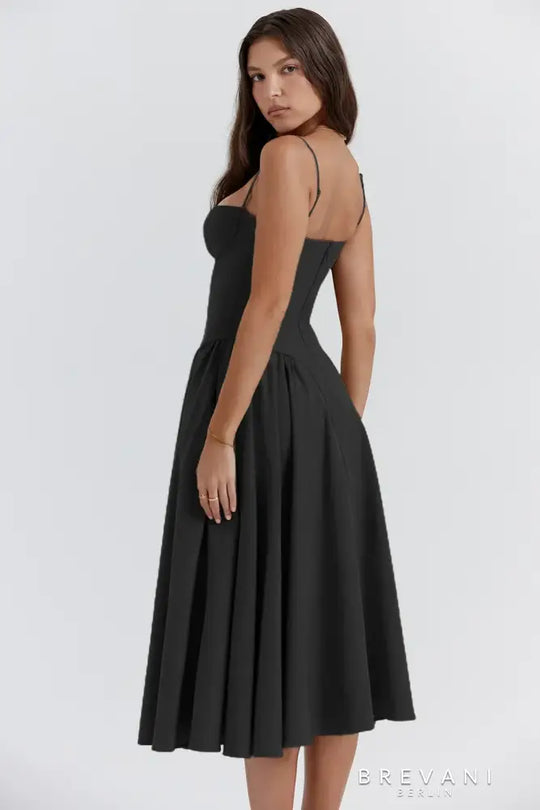 Ellie | Elegantes ärmelloses Midikleid mit Korsett
