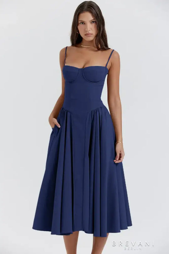 Ellie | Elegantes ärmelloses Midikleid mit Korsett