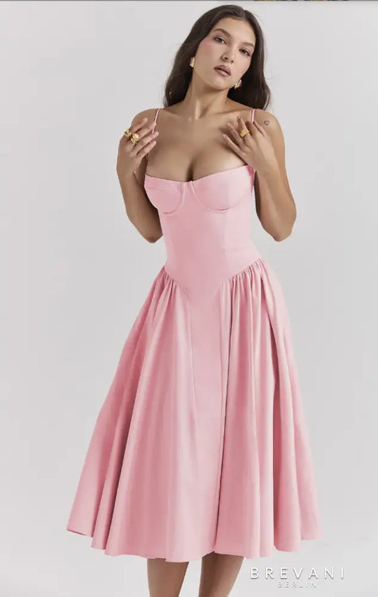 Ellie | Elegantes ärmelloses Midikleid mit Korsett