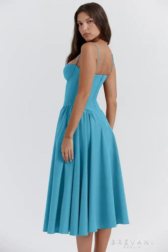 Ellie | Elegantes ärmelloses Midikleid mit Korsett