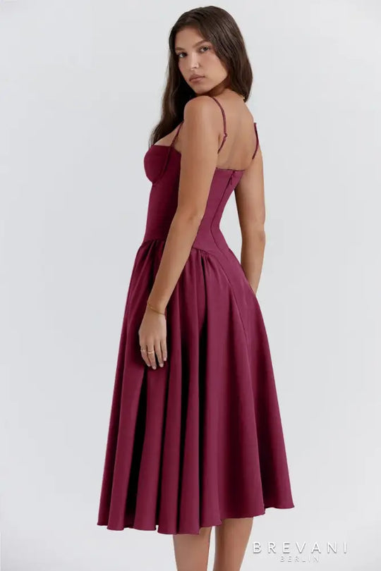 Ellie | Elegantes ärmelloses Midikleid mit Korsett