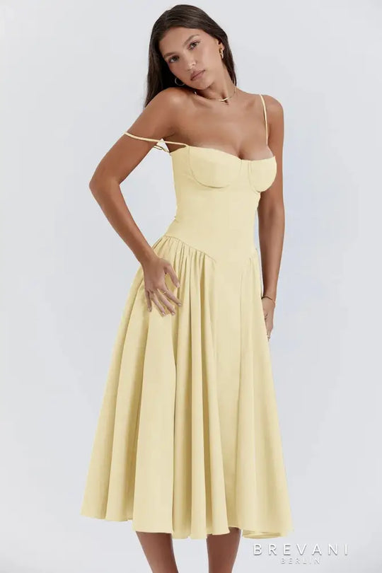 Ellie | Elegantes ärmelloses Midikleid mit Korsett
