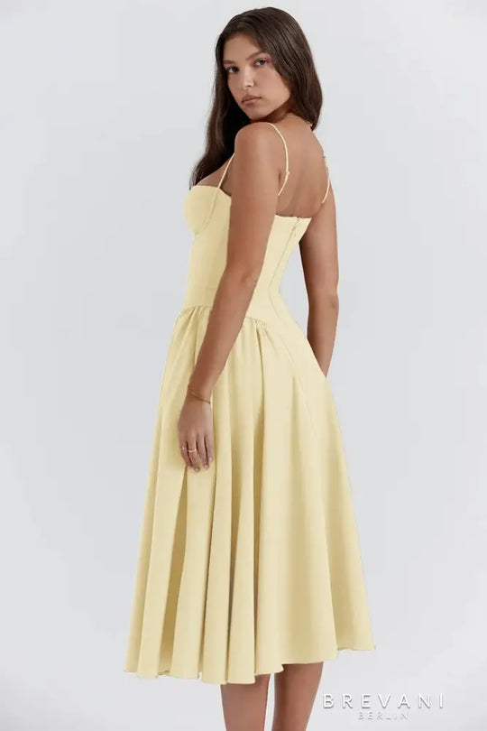 Ellie | Elegantes ärmelloses Midikleid mit Korsett