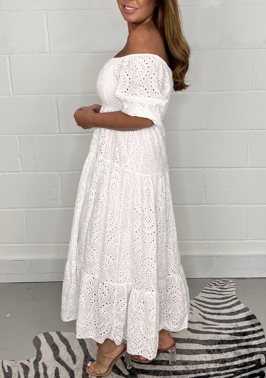 Gudrun | Elsie Elegant Eyelet Maxi Dress